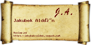 Jakubek Aldán névjegykártya